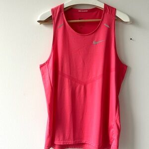 Nike Dri-FIT Men's Running Tank Top Pink M Lightweight Quick Dry Reflective